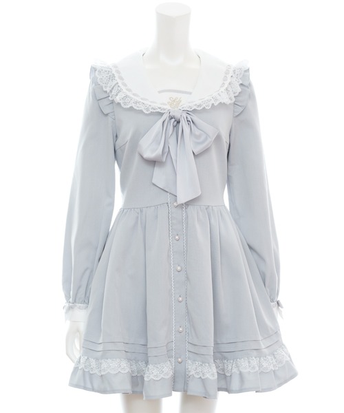 Secret Honey（シークレットハニー）の「レースフリルセーラーカラーワンピース（ワンピース・レディース・ブラック/グレー/ブラックミックス・MEDIUM）」の12枚目の写真