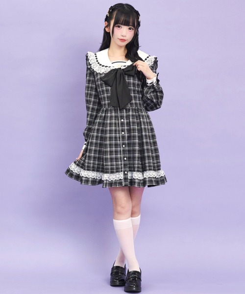 レースフリルセーラーカラーワンピース（ワンピース）｜Secret Honey