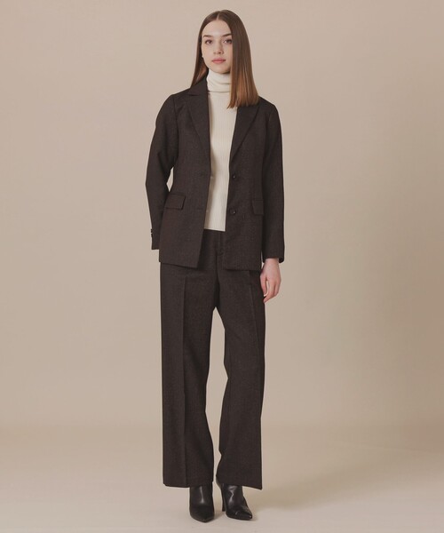 MACKINTOSH LONDON(マッキントッシュ ロンドン)の「【WEB・一部店舗限定】ウールヘアラインストライプジャケット(テーラードジャケット・レディース・ダークブラウン・38)」の2枚目の写真