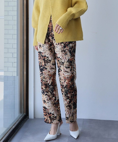 ELFRANK（エルフランク）の「ゴブランフラワー テーパードパンツ ゴブラン織 花柄（その他パンツ・レディース・グレー/ベージュ・L/M/S）」の6枚目の写真