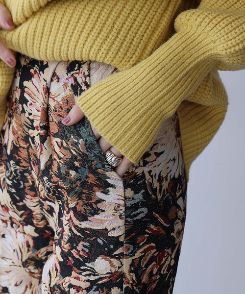 ELFRANK（エルフランク）の「ゴブランフラワー テーパードパンツ ゴブラン織 花柄（その他パンツ・レディース・グレー/ベージュ・L/M/S）」の8枚目の写真