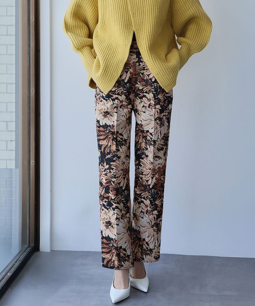 ELFRANK（エルフランク）の「ゴブランフラワー テーパードパンツ ゴブラン織 花柄（その他パンツ・レディース・グレー/ベージュ・L/M/S）」の10枚目の写真