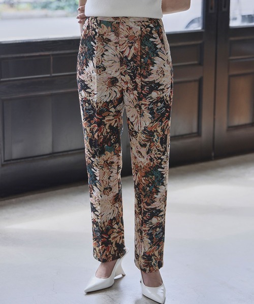 ELFRANK（エルフランク）の「ゴブランフラワー テーパードパンツ ゴブラン織 花柄（その他パンツ・レディース・グレー/ベージュ・L/M/S）」の19枚目の写真