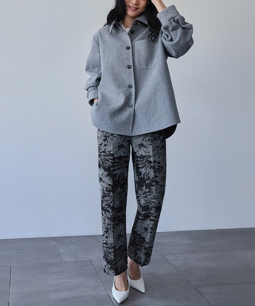 ELFRANK（エルフランク）の「ゴブランフラワー テーパードパンツ ゴブラン織 花柄（その他パンツ・レディース・グレー/ベージュ・L/M/S）」の3枚目の写真