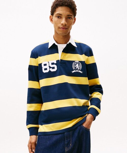 リラックスボーダーラガーシャツ（ポロシャツ）｜TOMMY JEANS（トミー