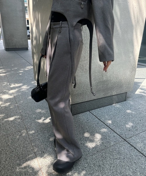 BONBOM（ボンボム）の「BONBOM×Ameri HOUNDSTOOTH STRAIGHT PANTS（その他パンツ・レディース・グレー/ブラウン・X-SMALL/SMALL/MEDIUM）」の7枚目の写真
