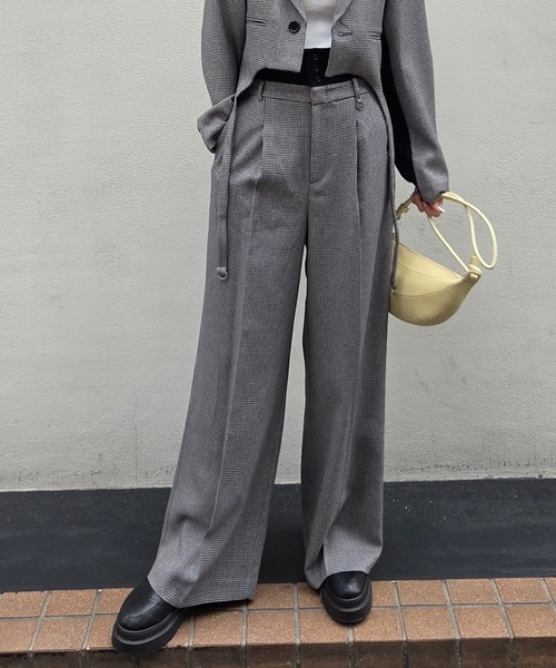BONBOM（ボンボム）の「BONBOM×Ameri HOUNDSTOOTH STRAIGHT PANTS（その他パンツ・レディース・グレー/ブラウン・X-SMALL/SMALL/MEDIUM）」の16枚目の写真