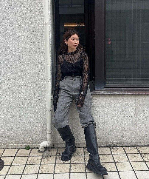 BONBOM（ボンボム）の「BONBOM×Ameri HOUNDSTOOTH STRAIGHT PANTS（その他パンツ・レディース・グレー/ブラウン・X-SMALL/SMALL/MEDIUM）」の18枚目の写真