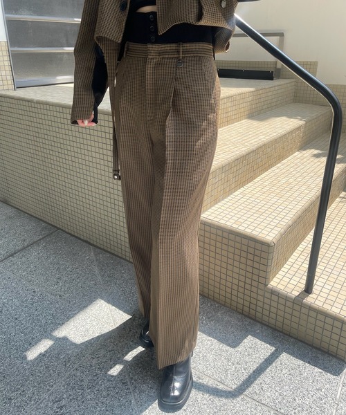 BONBOM（ボンボム）の「BONBOM×Ameri HOUNDSTOOTH STRAIGHT PANTS（その他パンツ・レディース・グレー/ブラウン・X-SMALL/SMALL/MEDIUM）」の21枚目の写真