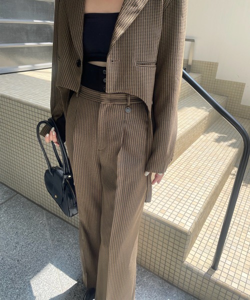 BONBOM（ボンボム）の「BONBOM×Ameri HOUNDSTOOTH STRAIGHT PANTS（その他パンツ・レディース・グレー/ブラウン・X-SMALL/SMALL/MEDIUM）」の22枚目の写真