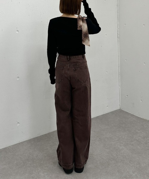 archives(アルシーヴ)の「肩リボンワンショルカットTOPS(Tシャツ/カットソー・レディース・チャコールグレー/ブラウン/ブラック・MEDIUM)」の22枚目の写真