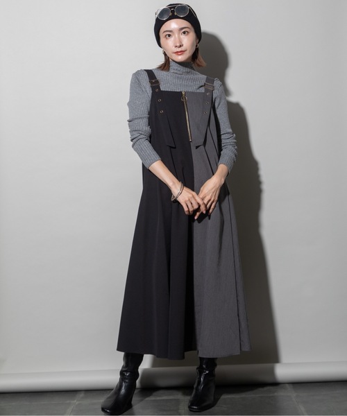 lodie(ロディ)の「バイカラージャンバースカート(ジャンパースカート・レディース・ベージュ/グレー・FREE)」の12枚目の写真