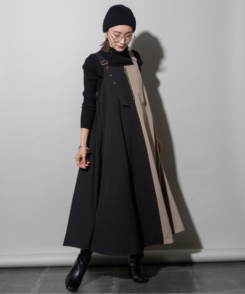 lodie(ロディ)の「バイカラージャンバースカート(ジャンパースカート・レディース・ベージュ/グレー・FREE)」の22枚目の写真