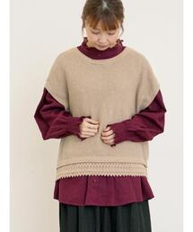 Samansa Mos2 | 2WAY裾レースかのこベスト(ベスト)