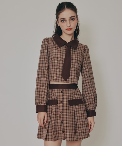 激レア初版　ミラベル　ビスチェ　スカートセット　未使用 バイカラークラシックチェックブラウス×ミニスカートセットアップ