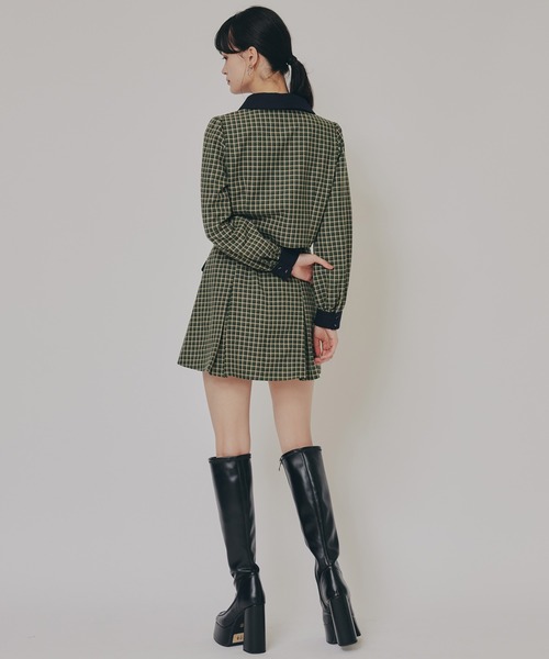REDYAZEL(レディアゼル)の「バイカラークラシックチェックブラウス×ミニスカートセットアップ(セットアップ・レディース・グリーン系その他/ベージュ系その他/ブラウン系その他・SMALL/MEDIUM)」の11枚目の写真