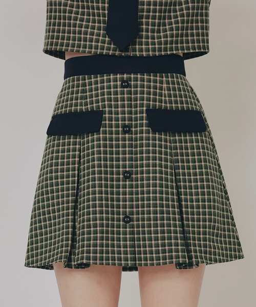REDYAZEL(レディアゼル)の「バイカラークラシックチェックブラウス×ミニスカートセットアップ(セットアップ・レディース・グリーン系その他/ベージュ系その他/ブラウン系その他・SMALL/MEDIUM)」の16枚目の写真