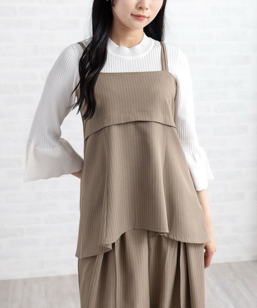 CLEAR BASIC（クリアベーシック）の「ダブルストラップビスチェ(セット可）［大人 カジュアル 着回し力抜群］≪AW新作≫（Tシャツ/カットソー・レディース・ベージュ系その他/グレー/ブラック・F）」の3枚目の写真