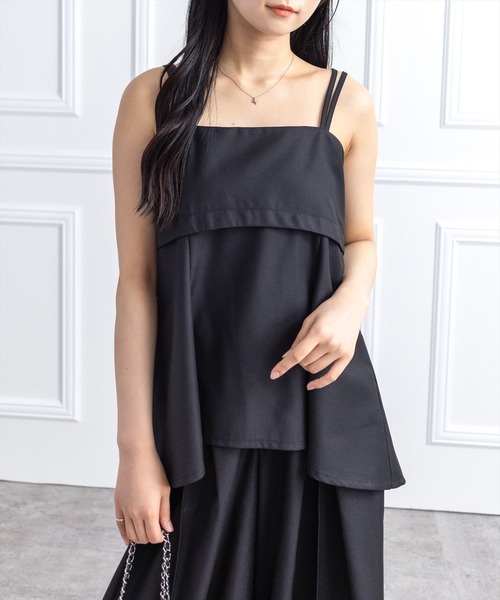 CLEAR BASIC（クリアベーシック）の「ダブルストラップビスチェ(セット可）［大人 カジュアル 着回し力抜群］≪AW新作≫（Tシャツ/カットソー・レディース・ベージュ系その他/グレー/ブラック・F）」の6枚目の写真