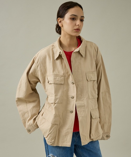 ABAHOUSE（アバハウス）の「【U.SMILITARY】COTTON RIPJACKET/ミリタリー/ジャケット【WEB限定】（ミリタリージャケット・メンズ・カーキ/ブラック・M/L/XL）」の2枚目の写真