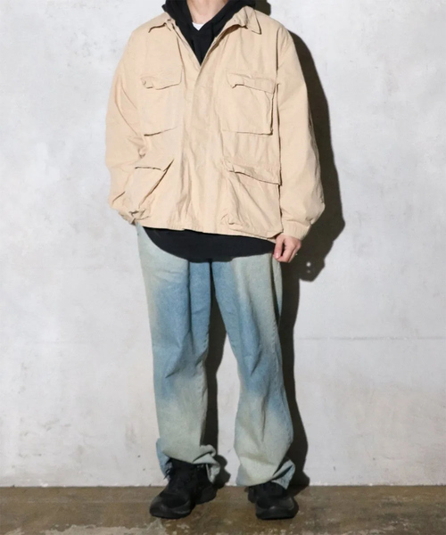 ABAHOUSE（アバハウス）の「【U.SMILITARY】COTTON RIPJACKET/ミリタリー/ジャケット【WEB限定】（ミリタリージャケット・メンズ・カーキ/ブラック・M/L/XL）」の12枚目の写真