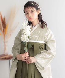 KIMONOMACHI(キモノマチ)のレディース袴セット 卒業式 女性 4点セット「二尺袖+袴+袴下帯襦袢」 レディース袴 アラベスクシリーズ(着物)