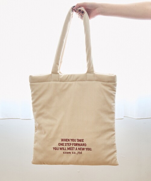 coen（コーエン）の「ロゴ刺繍コーデュロイトートバッグ（トートバッグ・レディース・ナチュラル/ライトブルー/ダークグレー/オレンジ・FREE）」の16枚目の写真