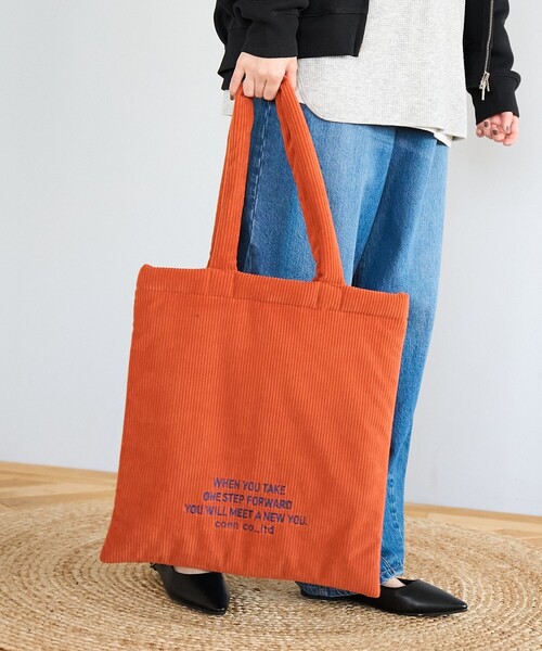 coen（コーエン）の「ロゴ刺繍コーデュロイトートバッグ（トートバッグ・レディース・ナチュラル/ライトブルー/ダークグレー/オレンジ・FREE）」の14枚目の写真