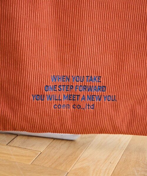 coen（コーエン）の「ロゴ刺繍コーデュロイトートバッグ（トートバッグ・レディース・ナチュラル/ライトブルー/ダークグレー/オレンジ・FREE）」の12枚目の写真