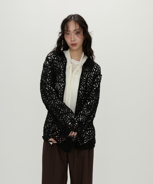 NUJOH(ヌゾ)の「Crochet Lace Blouse / クロシェレースブラウス(シャツ/ブラウス・レディース・ブラック/アイボリー・FREE)」の18枚目の写真