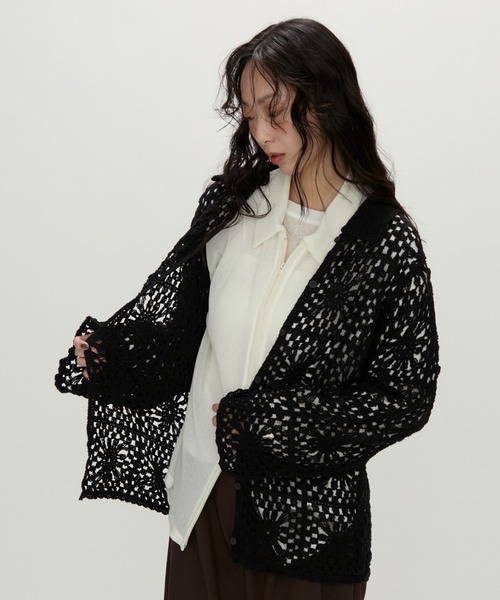 NUJOH(ヌゾ)の「Crochet Lace Blouse / クロシェレースブラウス(シャツ/ブラウス・レディース・ブラック/アイボリー・FREE)」の20枚目の写真