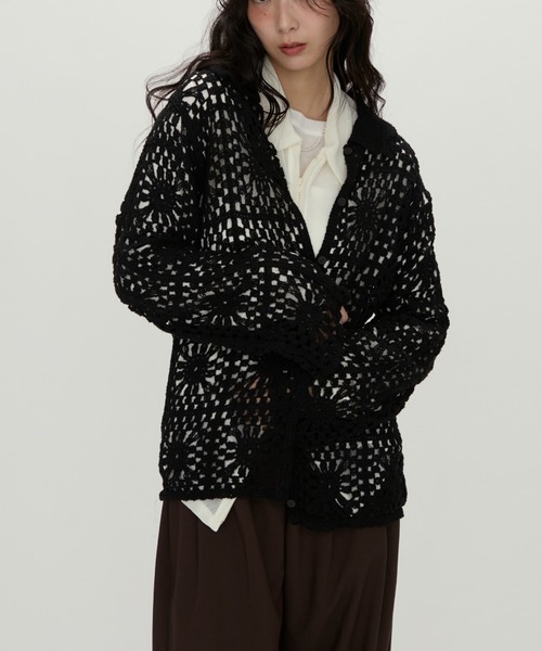 NUJOH(ヌゾ)の「Crochet Lace Blouse / クロシェレースブラウス(シャツ/ブラウス・レディース・ブラック/アイボリー・FREE)」の21枚目の写真