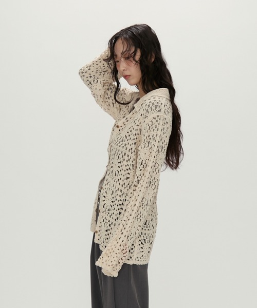 NUJOH(ヌゾ)の「Crochet Lace Blouse / クロシェレースブラウス(シャツ/ブラウス・レディース・ブラック/アイボリー・FREE)」の3枚目の写真