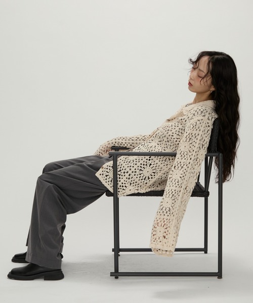 NUJOH(ヌゾ)の「Crochet Lace Blouse / クロシェレースブラウス(シャツ/ブラウス・レディース・ブラック/アイボリー・FREE)」の9枚目の写真