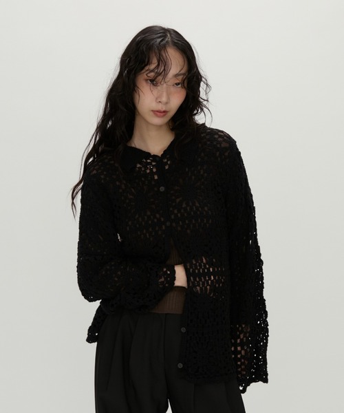 NUJOH(ヌゾ)の「Crochet Lace Blouse / クロシェレースブラウス(シャツ/ブラウス・レディース・ブラック/アイボリー・FREE)」の15枚目の写真