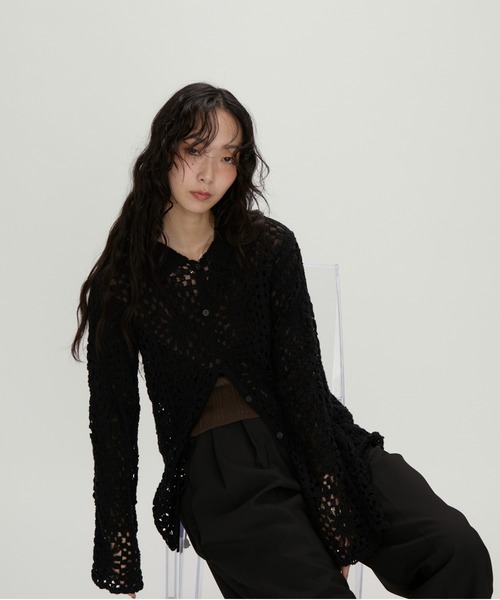 NUJOH(ヌゾ)の「Crochet Lace Blouse / クロシェレースブラウス(シャツ/ブラウス・レディース・ブラック/アイボリー・FREE)」の16枚目の写真