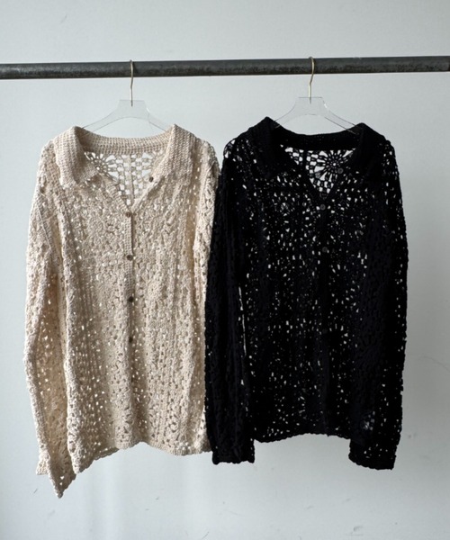 NUJOH(ヌゾ)の「Crochet Lace Blouse / クロシェレースブラウス(シャツ/ブラウス・レディース・ブラック/アイボリー・FREE)」の17枚目の写真