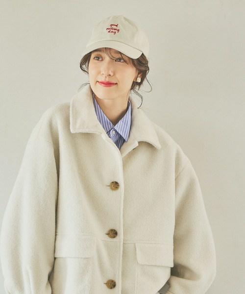 studio CLIP（スタディオクリップ）の「ウールライクライトボアブルゾン[プチサイズあり]（ブルゾン・レディース・セージグリーン/オフホワイト/ライトグレー・FREE/PF）」の6枚目の写真