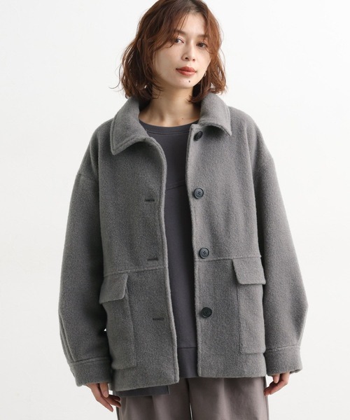 studio CLIP（スタディオクリップ）の「ウールライクライトボアブルゾン[プチサイズあり]（ブルゾン・レディース・セージグリーン/オフホワイト/ライトグレー・FREE/PF）」の11枚目の写真