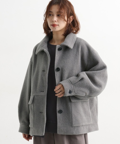 studio CLIP（スタディオクリップ）の「ウールライクライトボアブルゾン[プチサイズあり]（ブルゾン・レディース・セージグリーン/オフホワイト/ライトグレー・FREE/PF）」の12枚目の写真