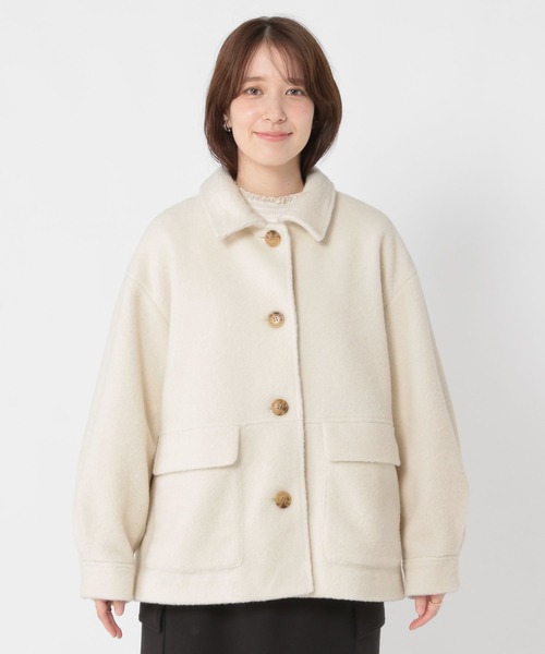 studio CLIP（スタディオクリップ）の「ウールライクライトボアブルゾン[プチサイズあり]（ブルゾン・レディース・セージグリーン/オフホワイト/ライトグレー・FREE/PF）」の22枚目の写真