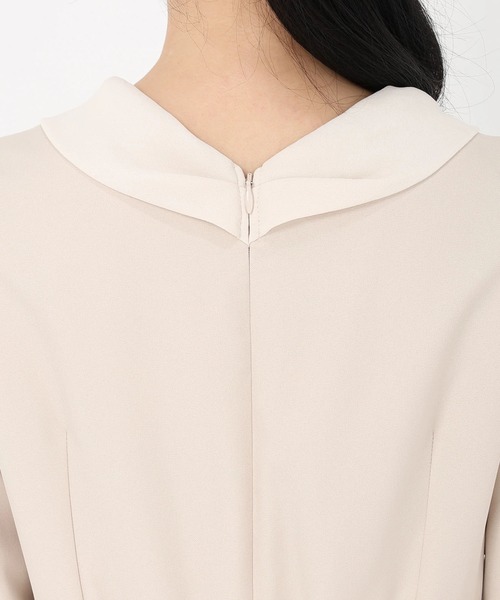 STRAWBERRY-FIELDS(ストロベリーフィールズ)の「Linonシャンブレー/ウーリー千鳥_サイドリボンネックワンピース(ワンピース・レディース・ベージュ/ハウンドトゥース・2)」の7枚目の写真