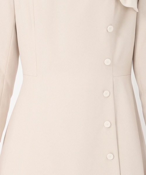 STRAWBERRY-FIELDS(ストロベリーフィールズ)の「Linonシャンブレー/ウーリー千鳥_サイドリボンネックワンピース(ワンピース・レディース・ベージュ/ハウンドトゥース・2)」の9枚目の写真