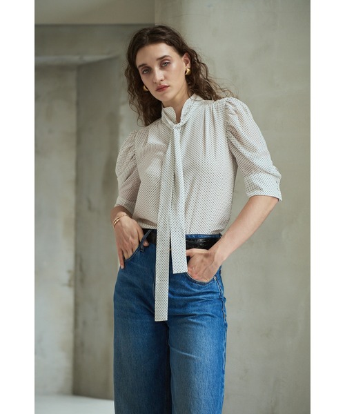 Estella.K(エステラケー)の「Louise Polka Dot Blouse ボリューム袖ブラウス(シャツ/ブラウス・レディース・ブラック系その他/オフホワイト/ホワイト系その他・FREE)」の15枚目の写真