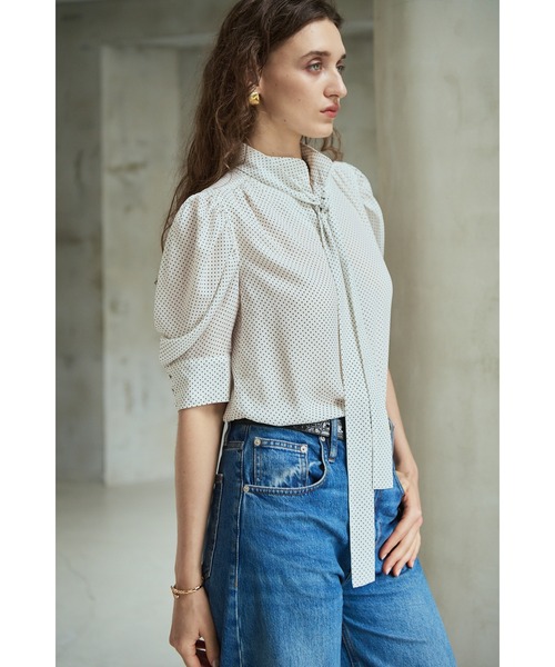 Estella.K(エステラケー)の「Louise Polka Dot Blouse ボリューム袖ブラウス(シャツ/ブラウス・レディース・ブラック系その他/オフホワイト/ホワイト系その他・FREE)」の13枚目の写真