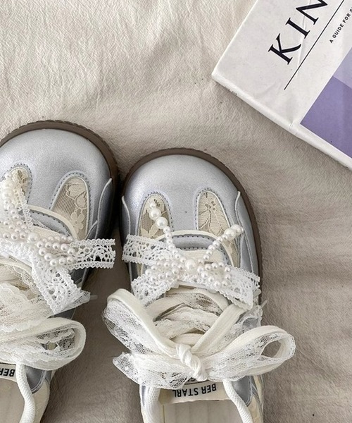 c.u.l（シーユーエル）の「パール レース紐  スニーカー culs151（スニーカー・レディース・シルバー/ホワイト・38/37/36/39）」の15枚目の写真