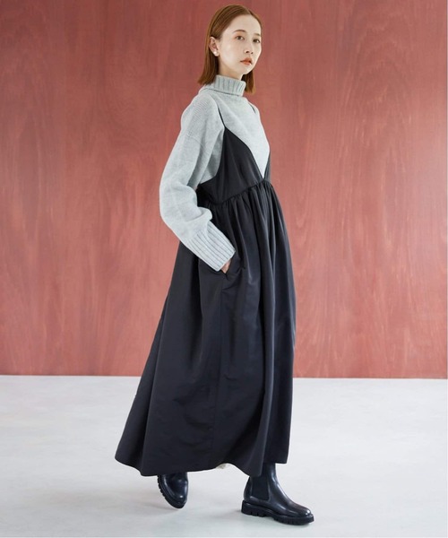 WEB限定/追加3》タフタギャザーキャミワンピース（ワンピース）｜SLOBE