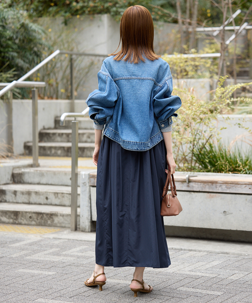 WEB限定/追加3》タフタギャザーキャミワンピース（ワンピース）｜SLOBE