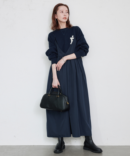 WEB限定/追加3》タフタギャザーキャミワンピース（ワンピース）｜SLOBE