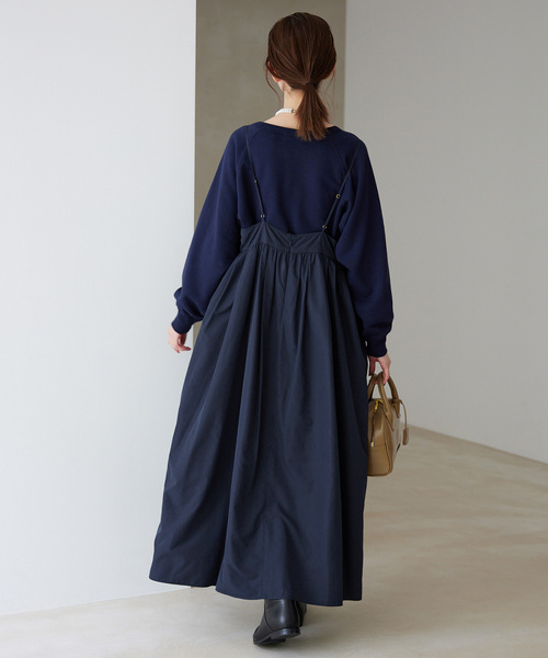 WEB限定/追加3》タフタギャザーキャミワンピース（ワンピース）｜SLOBE